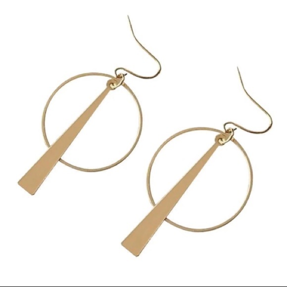 NEW💙💎MODERN MINIMALIST💛GOLDEN DROP BAR HOOP💎💙 - Picture 4 of 7